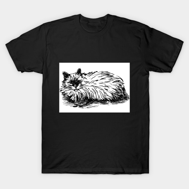 White cat. T-Shirt by ElizabethArt